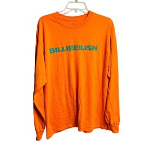 Billie Eilish Shirt Don't Smile At Me Adult XL Orange Graphic Crew Neck